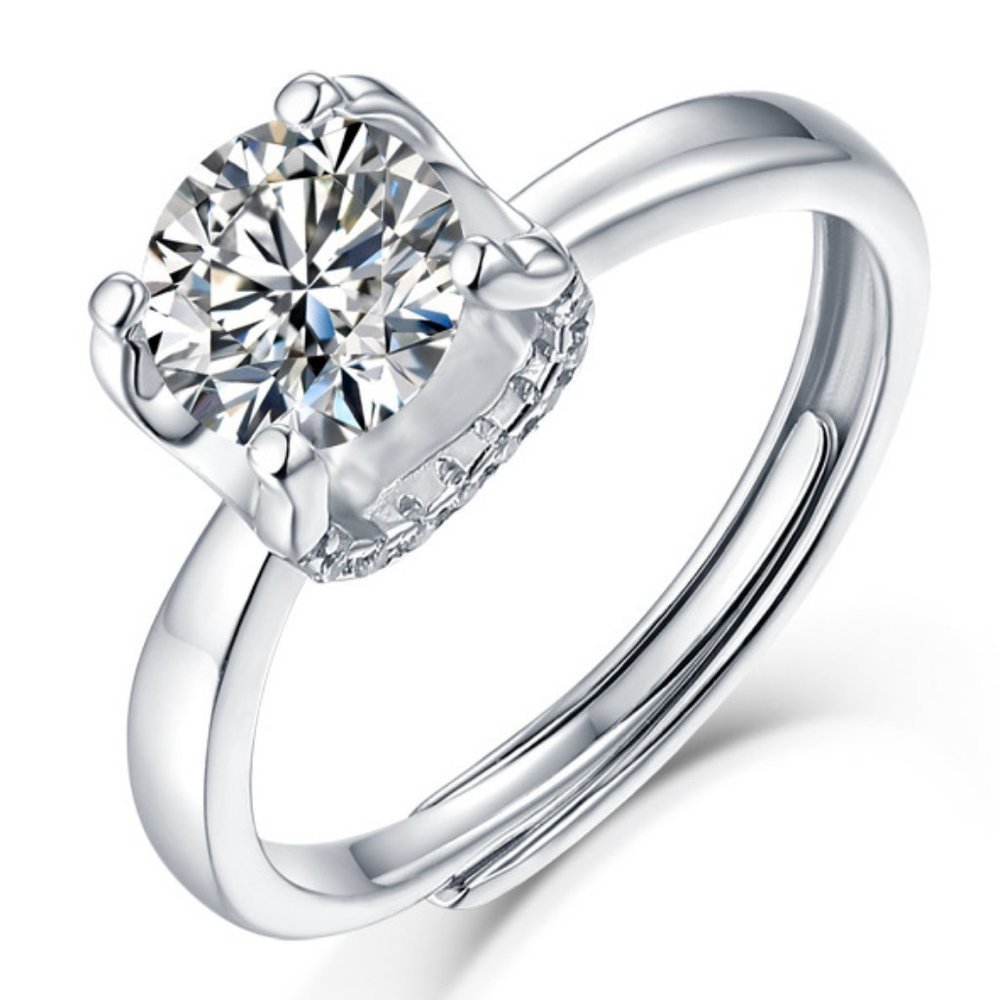 Certified 3ct. t.w. Diamond Moissanite Engagement Ring NEW B